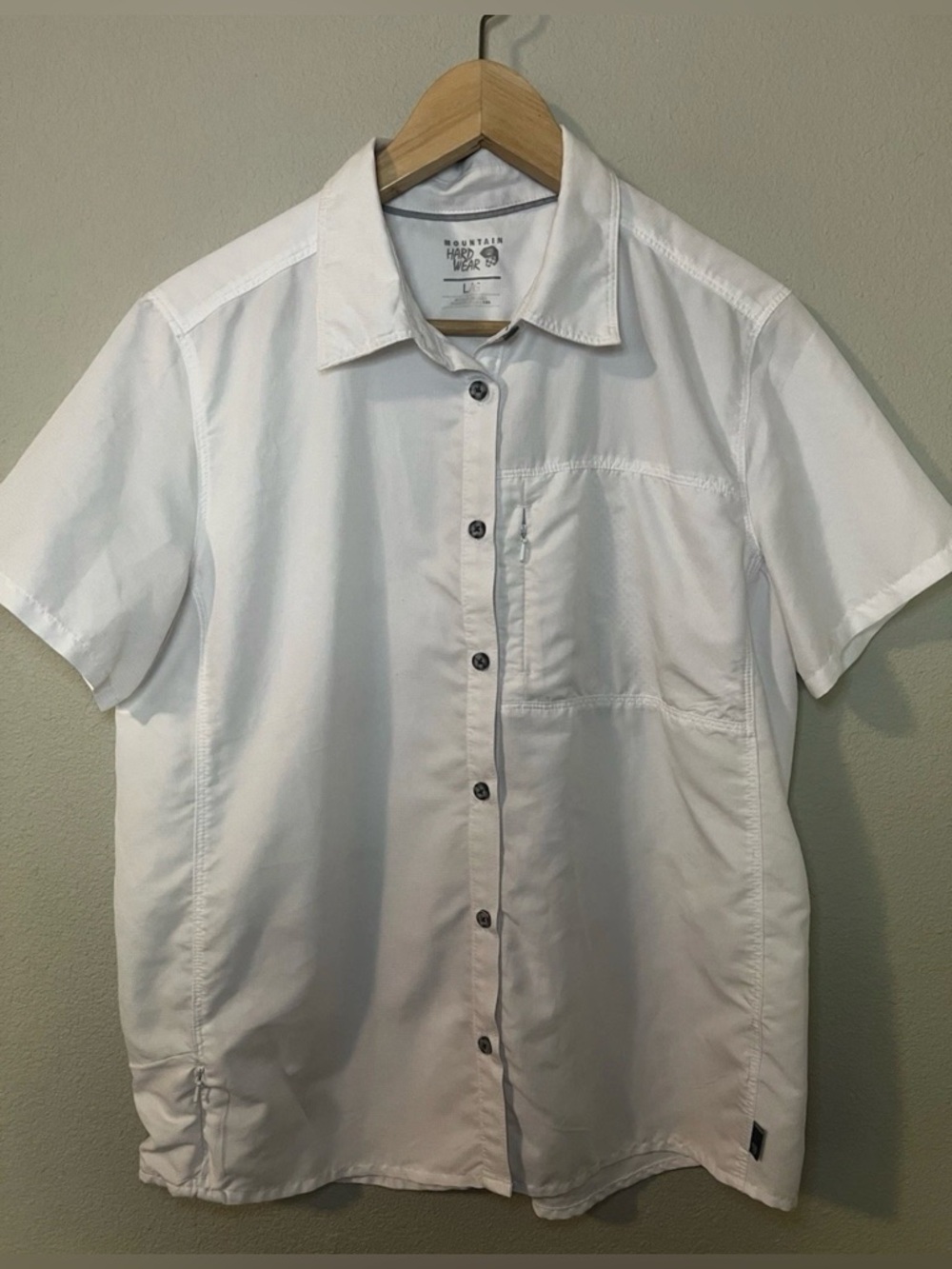 Mountain Hardwear Shirt Women L Short Sleeve Button Up Performance Lightweight